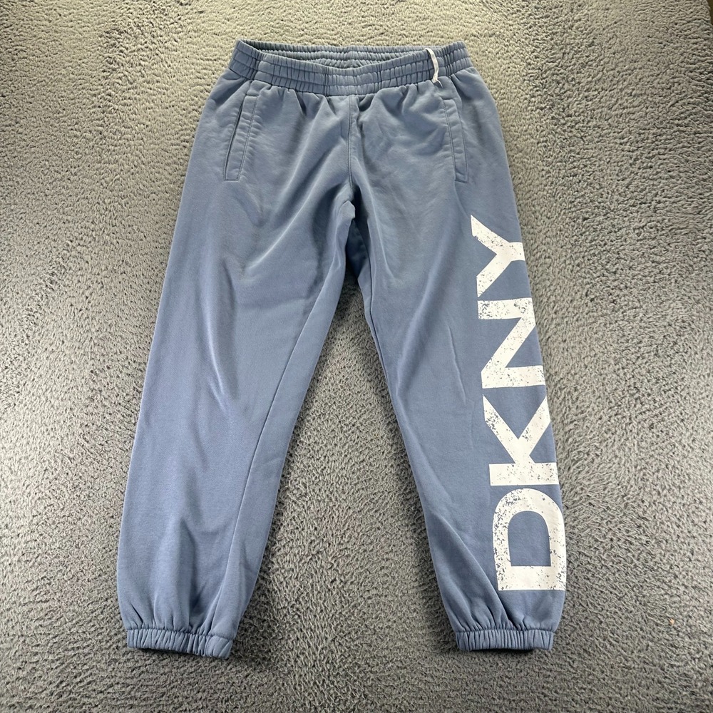 DKNY Sport Sweatpants Mens S Blue Fleece Lined Activewear Performance Basketball